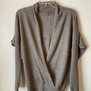 Vince Wrap Front Cashmere Sweater Rib Sleeve XS